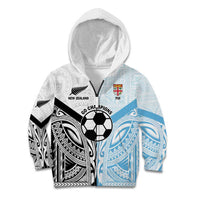 New Zealand-Fiji Football Custom Kid Hoodie Together Go Champions LT9 Zip Hoodie Art - Polynesian Pride