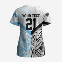 New Zealand-Fiji Football Custom Scrub Top Together Go Champions - Polynesian Pride