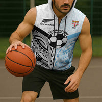 New Zealand-Fiji Football Custom Sleeveless Zip Hoodie Together Go Champions LT9 - Polynesian Pride