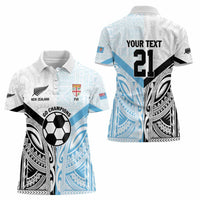 New Zealand-Fiji Football Custom Women Polo Shirt Together Go Champions