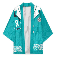 New Zealand Nurses Week Kimono Maori Kowhaiwhai Cyan Tribal