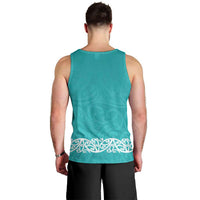 New Zealand Nurses Week Men Tank Top Maori Kowhaiwhai Cyan Tribal