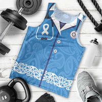 New Zealand Nurses Week Men Tank Top Maori Kowhaiwhai Blue Tribal