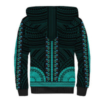 African Dashiki Sherpa Hoodie With Polynesian Pattern - Teal LT9 - Polynesian Pride