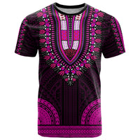 African Dashiki T Shirt With Polynesian Pattern Pink LT9 Pink - Polynesian Pride