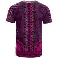 African Dashiki T Shirt With Tapa Pattern Pink LT9 - Polynesian Pride