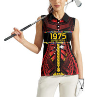 Independen Stet bilong Papua Niugini 1975 Women Sleeveless Polo Shirt Red Tribal Papua New Guinea Province Flag LT9 - Polynesian Pride