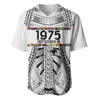 Independen Stet bilong Papua Niugini 1975 Baseball Jersey White Tribal Papua New Guinea Province Flag LT9 White - Polynesian Pride