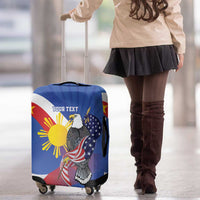 Personalized Filipino-American Luggage Cover Philippines Coat Of Arms with Bald Eagle
