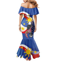 Personalized Filipino-American Mermaid Dress Philippines Coat Of Arms with Bald Eagle