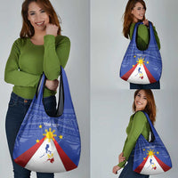 Personalized Pilipinas Eight-Rayed Sun Grocery Bag Philippines Map With Polynesian Style