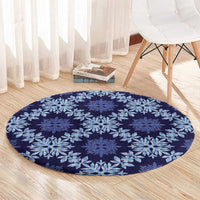 Palaka Hawaiian Quilt Seamless Pattern Round Carpet - Polynesian Pride