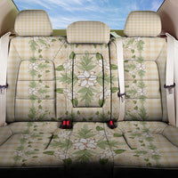 Squares Maile Leaf Back Car Seat Cover Beige Palaka Hawaiian Quilt Pattern - Polynesian Pride