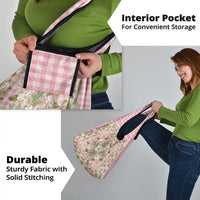 Squares Maile Leaf Grocery Bag Pink Palaka Hawaiian Quilt Pattern - Polynesian Pride