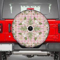 Squares Maile Leaf Spare Tire Cover Pink Palaka Hawaiian Quilt Pattern - Polynesian Pride