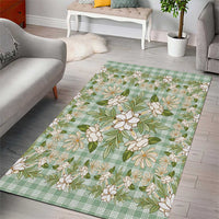 Squares Maile Leaf Area Rug Turquoise Palaka Hawaiian Quilt Pattern - Polynesian Pride
