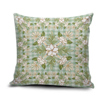 Squares Maile Leaf Pillow Cover Turquoise Palaka Hawaiian Quilt Pattern - Polynesian Pride