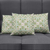 Squares Maile Leaf Pillow Cover Turquoise Palaka Hawaiian Quilt Pattern - Polynesian Pride