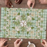 Squares Maile Leaf Puzzle Turquoise Palaka Hawaiian Quilt Pattern - Polynesian Pride