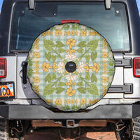 Squares Puakenikeni and Kalo Spare Tire Cover Turquoise Palaka Hawaiian Quilt Pattern - Polynesian Pride