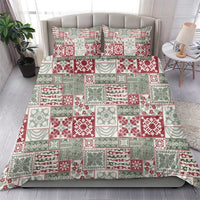 Mele Kalikimaka Hawaii Christmas Bedding Set Aloha Spirit with Hawaiian Quilt Pattern - Polynesian Pride