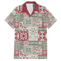 Mele Kalikimaka Hawaii Christmas Family Matching Long Sleeve Bodycon Dress and Hawaiian Shirt Aloha Spirit with Hawaiian Quilt Pattern LT9 Dad's Shirt - Short Sleeve Beige - Polynesian Pride