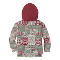 Mele Kalikimaka Hawaii Christmas Kid Hoodie Aloha Spirit with Hawaiian Quilt Pattern - Polynesian Pride