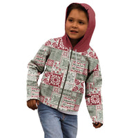 Mele Kalikimaka Hawaii Christmas Kid Hoodie Aloha Spirit with Hawaiian Quilt Pattern - Polynesian Pride
