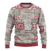 Mele Kalikimaka Hawaii Christmas Ugly Christmas Sweater Aloha Spirit with Hawaiian Quilt Pattern - Polynesian Pride