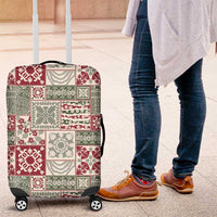 Mele Kalikimaka Hawaii Christmas Luggage Cover Aloha Spirit with Hawaiian Quilt Pattern - Polynesian Pride