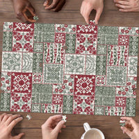 Mele Kalikimaka Hawaii Christmas Puzzle Aloha Spirit with Hawaiian Quilt Pattern LT9 - Polynesian Pride