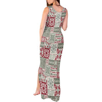 Mele Kalikimaka Hawaii Christmas Tank Maxi Dress Aloha Spirit with Hawaiian Quilt Pattern - Polynesian Pride