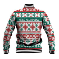 Mele Kalikimaka Hawaii Christmas Baseball Jacket Hawaiian Quilt Pattern Style - Polynesian Pride