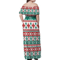 Mele Kalikimaka Hawaii Christmas Family Matching Off Shoulder Maxi Dress and Hawaiian Shirt Hawaiian Quilt Pattern Style - Polynesian Pride