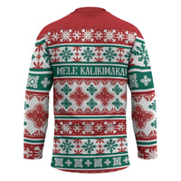 Mele Kalikimaka Hawaii Christmas Hockey Jersey Hawaiian Quilt Pattern Style - Polynesian Pride
