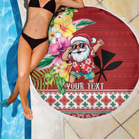 Santa Surf Mele Kalikimaka Personalized Beach Blanket Aloha Tropical Christmas Vibes - Polynesian Pride