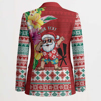 Santa Surf Mele Kalikimaka Personalized Blazer Aloha Tropical Christmas Vibes - Polynesian Pride