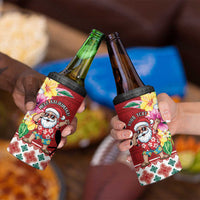 Santa Surf Mele Kalikimaka Personalized 4 in 1 Can Cooler Tumbler Aloha Tropical Christmas Vibes - Polynesian Pride