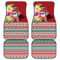 Santa Surf Mele Kalikimaka Personalized Car Mats Aloha Tropical Christmas Vibes - Polynesian Pride