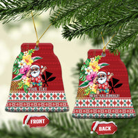 Santa Surf Mele Kalikimaka Personalized Ceramic Ornament Aloha Tropical Christmas Vibes - Polynesian Pride