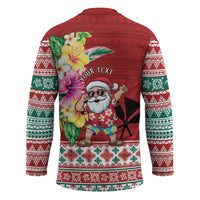Santa Surf Mele Kalikimaka Personalized Hockey Jersey Aloha Tropical Christmas Vibes - Polynesian Pride