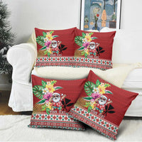 Santa Surf Mele Kalikimaka Personalized Pillow Cover Aloha Tropical Christmas Vibes - Polynesian Pride