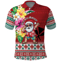 Santa Surf Mele Kalikimaka Personalized Polo Shirt Aloha Tropical Christmas Vibes - Polynesian Pride
