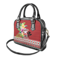 Santa Surf Mele Kalikimaka Personalized Shoulder Handbag Aloha Tropical Christmas Vibes - Polynesian Pride