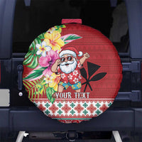 Santa Surf Mele Kalikimaka Personalized Spare Tire Cover Aloha Tropical Christmas Vibes - Polynesian Pride