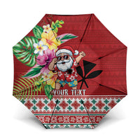 Santa Surf Mele Kalikimaka Personalized Umbrella Aloha Tropical Christmas Vibes - Polynesian Pride