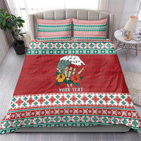 Shaka Sign Skull Mele Kalikimaka Personalized Bedding Set Hawaiian Quilt Pattern - Polynesian Pride