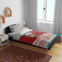 Shaka Sign Skull Mele Kalikimaka Personalized Bedding Set Hawaiian Quilt Pattern - Polynesian Pride