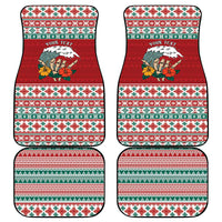 Shaka Sign Skull Mele Kalikimaka Personalized Car Mats Hawaiian Quilt Pattern - Polynesian Pride