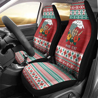 Shaka Sign Skull Mele Kalikimaka Personalized Car Seat Cover Hawaiian Quilt Pattern - Polynesian Pride